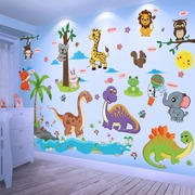 卡通墙贴幼儿园墙面装饰教室，布置贴画动物，小图案贴纸儿童房间墙纸