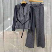 迪歌缇24A-830商场专卖2024春时尚丽人女装个性马甲小衫三件套裤