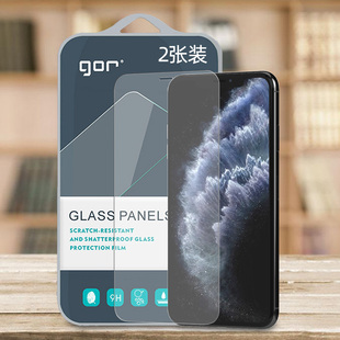 gor适用苹果11钢化玻璃贴iphone11电话pro高清max手机5.8非全半6.5荧屏幕6.1英寸9d弧边满版黑框透明保护硬膜