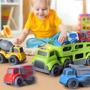 儿童玩具运输大卡车，模型3音乐工程车收纳拖头货车6岁男孩礼物