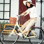 铝合金自行车女轻k便款淑女式男士变速上班骑老成年人普通代步单