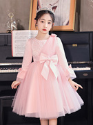 儿童礼服公主裙，秋冬女童高端花童婚礼主持人，生日小女孩钢琴演出服