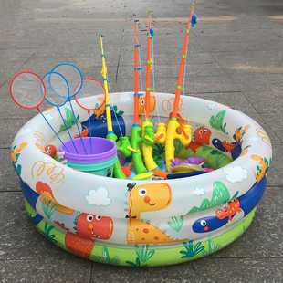 儿童钓鱼玩具池套装小男女孩戏水捞鱼123456岁宝宝大号益智磁性鱼