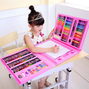 儿童水彩笔绘画套装礼盒画笔蜡笔，小学生美术用品，画板彩铅蜡笔组b