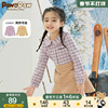 PawinPaw小熊童装秋款女童格子衬衫可爱娃娃领长袖衬衣