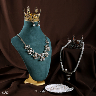 项链展示架脖子立式 珠宝首饰展示架模特首饰架公主欧式创意摆件