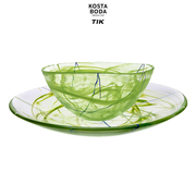 KOSTA BODA进口水晶玻璃碗家用西餐盘CONTRAST彩色创意果盘沙拉碟