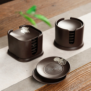 电木茶杯垫功夫茶道，茶具隔热垫子杯托，日式家用黑檀木组合套装配件