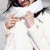 张婧仪同款白色毛绒围巾冬季羊毛围脖日系小清新减龄加厚保暖披肩
