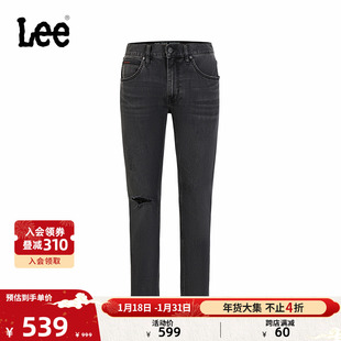 lee商场同款709修身中腰锥形轻薄黑灰色男牛仔裤lmb100709101-532