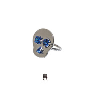 东长艺x术家-「戒指，」艺术衍生首饰骷髅镶嵌蓝色锆石宝石