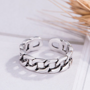 泰银戒指复古几何型戒指女士泰银饰品开口时尚戒指外贸货