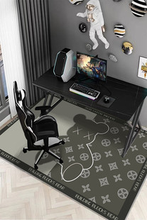 潮牌地毯客厅卧室书房隔音地垫电脑椅脚垫子电竞椅办公书桌下转椅