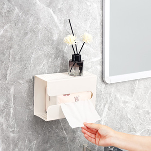 日本抽纸盒一次性洗脸巾收纳盒壁挂式厨房餐巾纸卫生间墙壁免打孔
