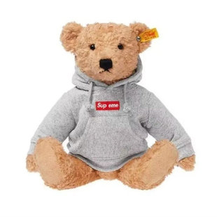 Sup eme x Teddy Bear Box Logo 18FW 潮流 卫衣 泰迪熊 玩偶公仔