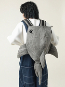 鲨鱼双肩包鲸鱼包个性设计感小众男女潮牌书包鲸鲨动物背包