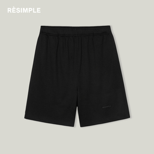 resimple简单点纯棉黑色，短裤男夏季薄款潮牌休闲五分裤宽松0068