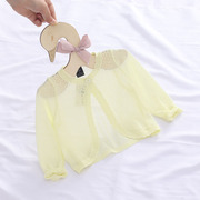 婴幼儿空调衫女童宝宝冰丝开衫夏季超薄款防晒衣新生婴儿针织衫外