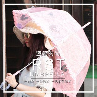 高档日本樱花伞韩国透明雨伞折叠小学生公主儿童女孩拱形小清新长