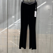 蔻K24AT005-1商场专卖2024春时尚丽人女装金丝绒微喇显瘦休闲裤子