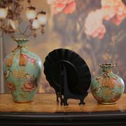 摆件家居饰品创意陶瓷花瓶，三件套欧式客厅酒柜，电视柜装饰摆设美式