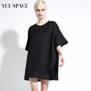 YUESPACE蕾丝衫镂空T恤圆领中长款宽松时尚百搭春夏女士套头小衫