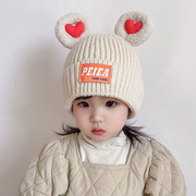宝宝帽冬季儿童毛线帽子秋冬款针织女童男童小孩保暖可爱超萌帽