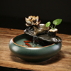 新中式招财流水摆件，陶瓷小型桌面客厅茶桌办公室，装饰品循环水景观