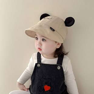 婴儿帽子遮阳帽小月龄春秋可爱小熊，鸭舌帽夏天男女宝宝时尚棒球帽