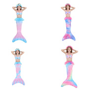 欧美人鱼公主女童沙滩冲浪服美人鱼温泉泳衣比基尼三件套泳装