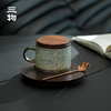 三物疏影窑变茶杯茶水，分离陶瓷泡茶杯高档带盖碟过滤办公室咖啡杯
