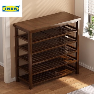 IKEA宜家乐实木鞋架防尘鞋柜置物架家用门口可坐简易客厅换鞋凳20