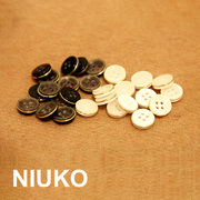 niuko辅料珠光黑白4四眼包金色(包金色)金属圈，衬衫针织钮扣纽扣子专卖