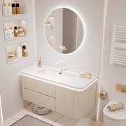 浴室柜一体盆陶瓷实木可丽耐智能镜80cm卫生间，洗脸洗手台盆柜组合