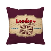 英国伦敦邮票，复古米字旗方形抱枕靠枕沙发靠垫，双面含芯礼物