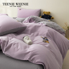 TeenieWeenie小熊紫色四件套全棉纯棉2024床单被套床上三件套
