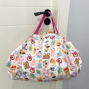 草莓熊折叠(熊折叠)便携行李袋大号，收纳袋环保袋，防水开学手提布袋子(布袋子)旅行包