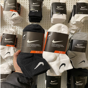 Nike耐克袜子男女袜2020款三双装毛巾底中低长筒运动棉袜SX4703