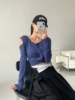 韩国女装2024早春个性露肩镂空时尚缠绕系带收腰潮款长袖T恤