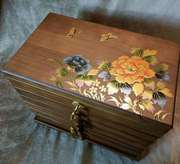 中式复古木质多层首饰盒实木抽屉式收纳盒，饰品盒古风中国风纯