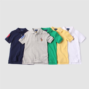 一等童品110-170中大童男童，学生春装纯棉短袖袖，翻领t恤polo衫