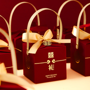 结婚喜糖盒2024婚礼手提糖果袋伴手礼盒大容量空盒子包装盒小