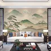 新中式古风山水画背景墙壁纸 客厅沙发书房高档会所墙纸墙布壁画