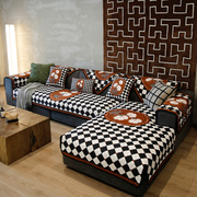 枕西湖美式复古耐脏沙发坐垫，四季通用沙发巾，防滑时尚沙发垫定制