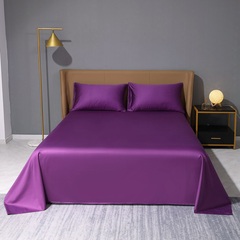 全棉素色100支贡缎长绒棉单品床单纯色深紫色床单纯棉高支密被单