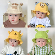 宝宝防晒帽子春秋薄款夏季儿童，遮阳帽男童婴儿，可爱盆帽女童渔夫帽
