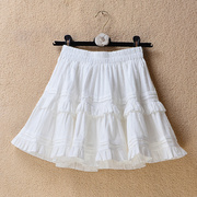 春夏季法式小个子纯棉白色，半身裙短裙层层蛋糕，裙蓬蓬裙裤女士