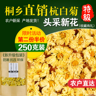 菊花茶正宗桐乡原产特级菊花茶杭白菊朵花散装白菊花250g茶叶泡水