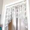 韩式田园成品窗纱白色，蝴蝶蕾丝窗帘弧形，帘半帘厨房卧室帘门帘