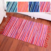 编织棉碎布条地毯手工，客厅茶几卧室，床边榻榻米地垫
